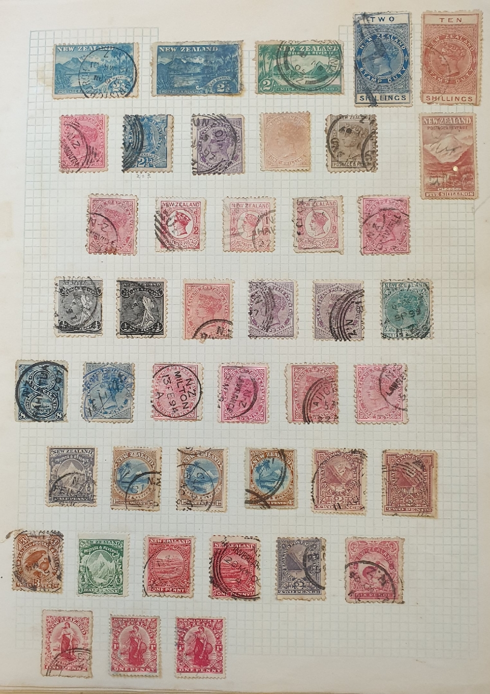 A group of New Zealand stamps, on leaves with better sets and values, high cat. value