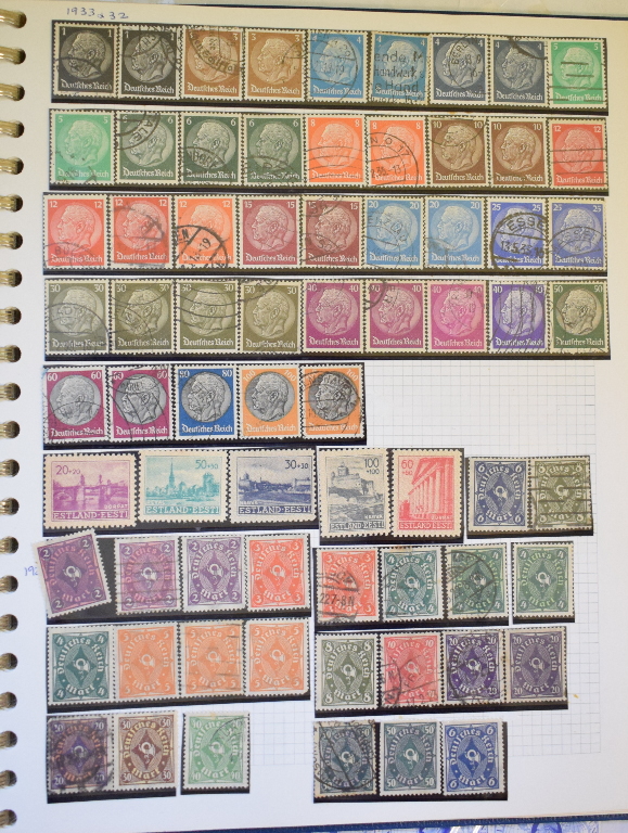 Assorted world stamps, including Germany, Hungary and Poland, in ten albums, and a thematic