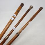 A Georgian carriage cane, 110 cm, and two others similar (3)