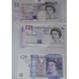 A group of Elizabeth II £20 banknotes Report by RB Face value of £120