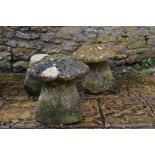 A staddle stone, 52 cm high, and two others similar, some damage (3) Report Dimensions - 47 cms