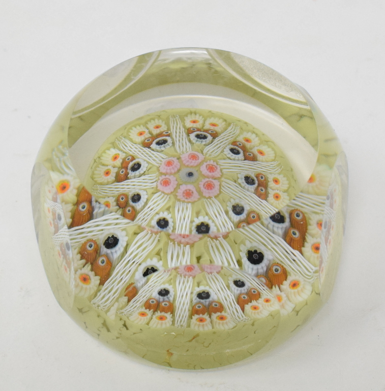 Strathearn glass paperweight, with faceted sides, limited edition no. 2/150, signed and dated