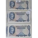 A group of eight Bank of England £5 banknotes, all O'Brien