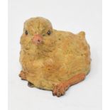 A painted bronze stamp box, in the form of a chick, 5.5 cm high Modern
