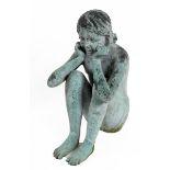 **REVISED DESCRIPTION** Manner of Tom Greenshields (1915-1994) bronze figure of a girl, in a relaxed