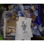 Assorted coins, stamps, first day covers, postcards and other items (qty)