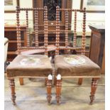 A pair of children's 19th century chairs, with bobbin turned backs (2)