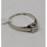 WITHDRAWN: An 18ct white gold and diamond solitaire ring, approx. ring size M