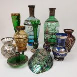 A collection of Italian coloured glass, with silvered decoration (box)