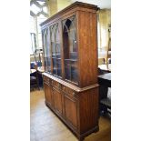 A George III style mahogany library bookcase, 150 cm wide