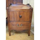 A 19th century mahogany tray top commode, 53.5 cm wide