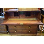 A 19th century mahogany secretaire chest, 125 cm wide