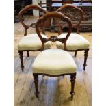 A set of six mahogany dining chairs, on turned and tapering fluted front legs (6)