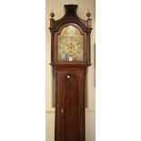 A longcase clock, the 32 cm arched square brass dial signed Jas Ritchie, Hull, the silvered