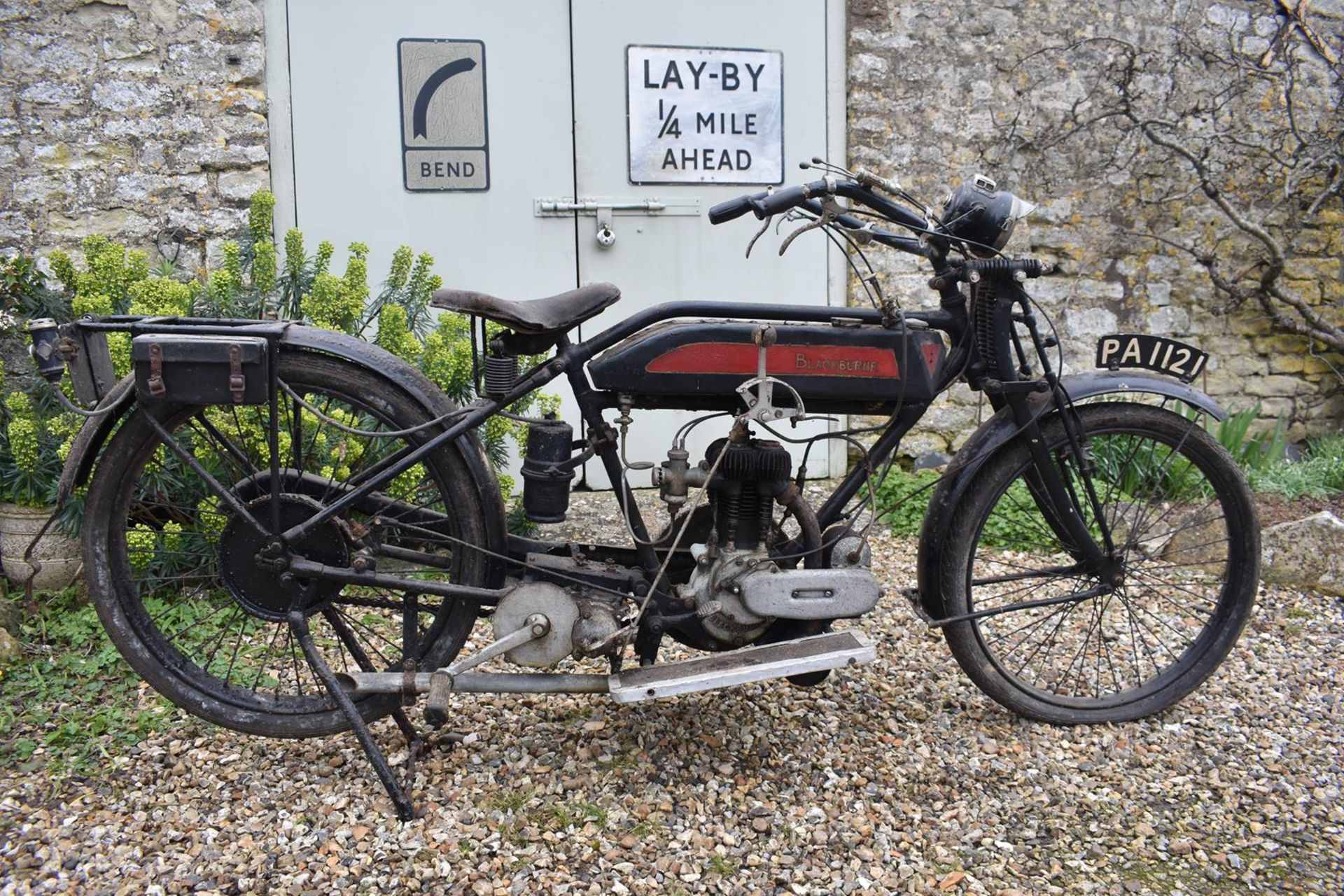 A 1921 Blackburne Flat Tank Registration number PA 1121 Hand change Barn stored from a deceased