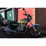 A 1974 Kawasaki Z1A Registration number GAW 215M Frame number Z1F38663 Green V5C Canadian import