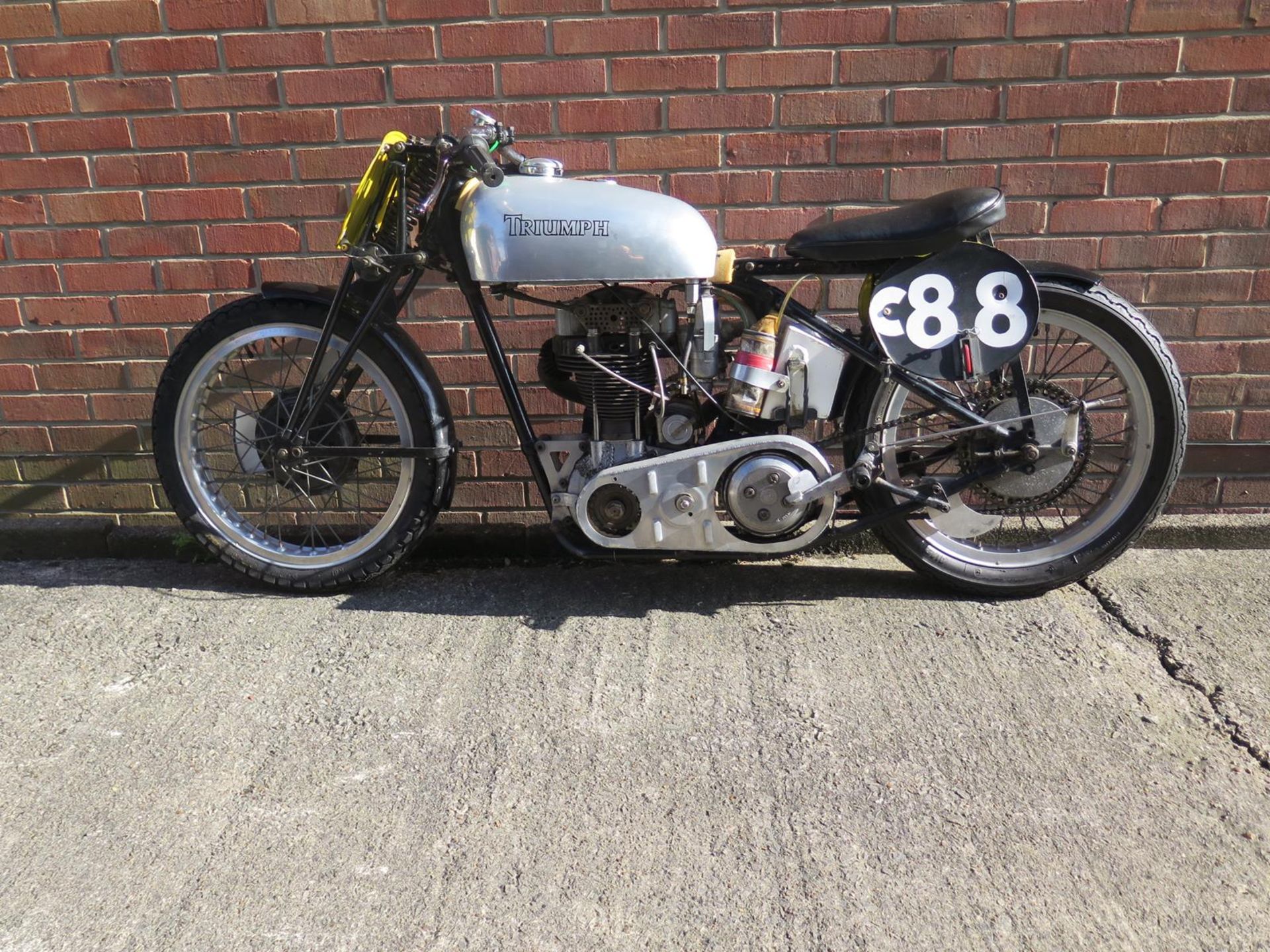A 1937 Triumph Tiger 70 400 Purchased new in 1937 by Geoffrey Pollard Later converted for racing - Image 2 of 6
