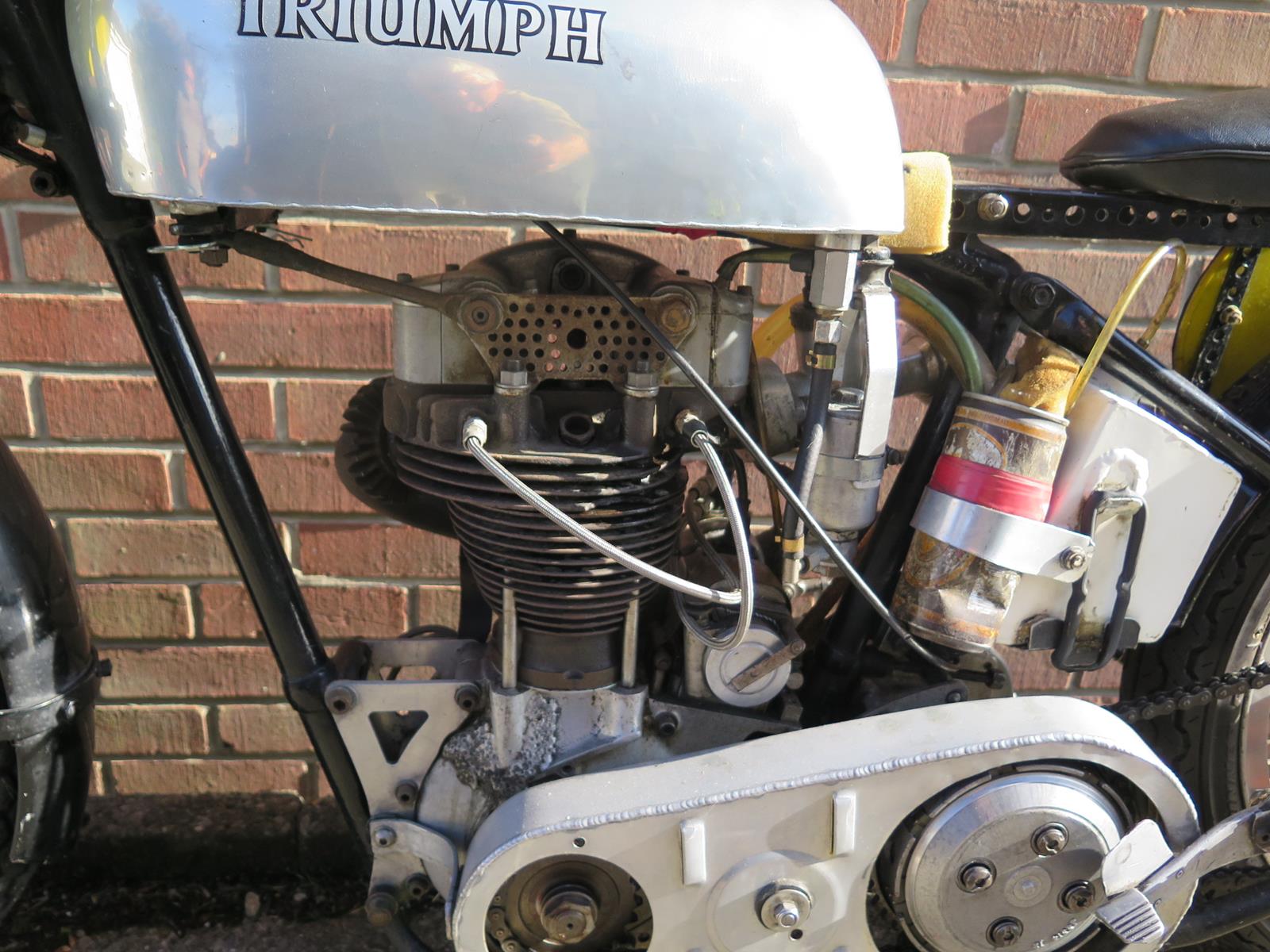 A 1937 Triumph Tiger 70 400 Purchased new in 1937 by Geoffrey Pollard Later converted for racing - Image 4 of 6