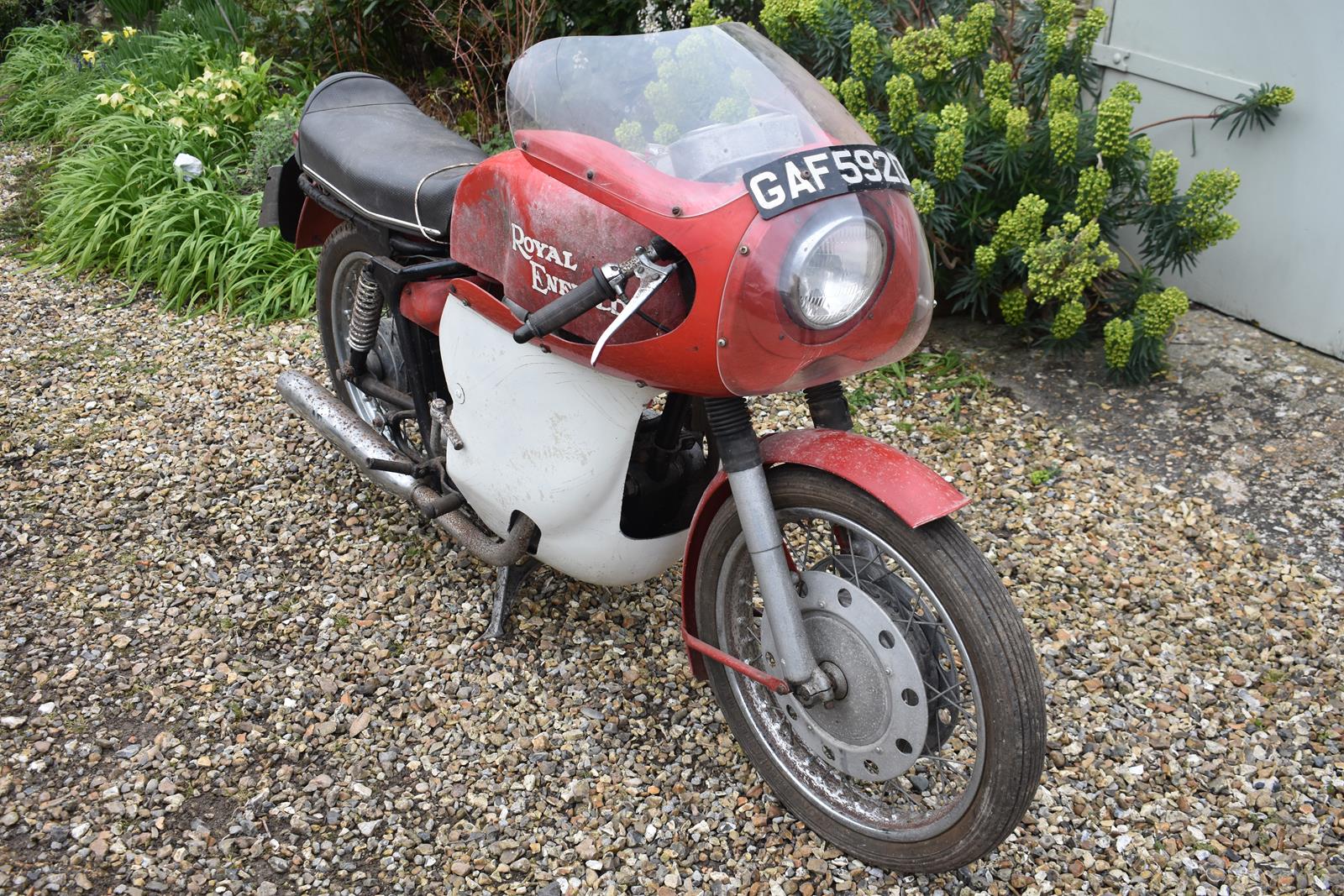 A 1966 Royal Enfield Continental GT Registration number GAF 592D Barn stored from a deceased - Image 5 of 6