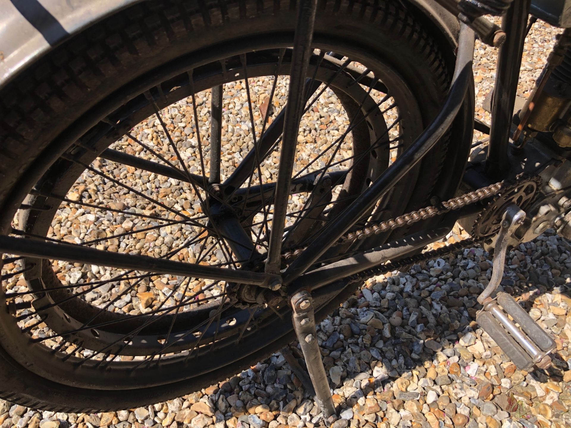 A 1911 Bradbury De Luxe Flat Tank Combination Registration number DS 6843 Wicker single chair - Image 16 of 21