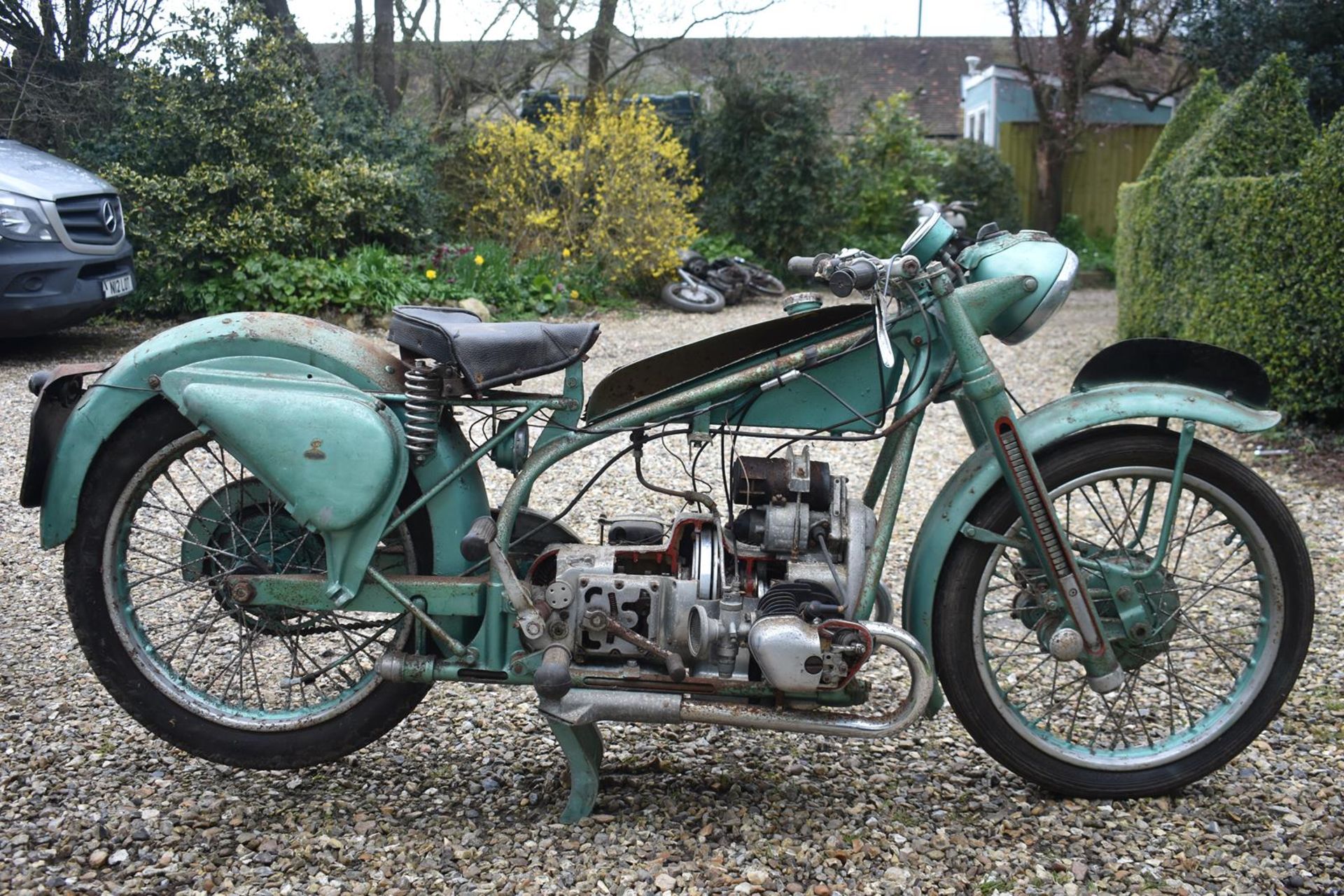 A rare Douglas Cutaway Display Motorcycle Unregistered Motor show display machine with letter of