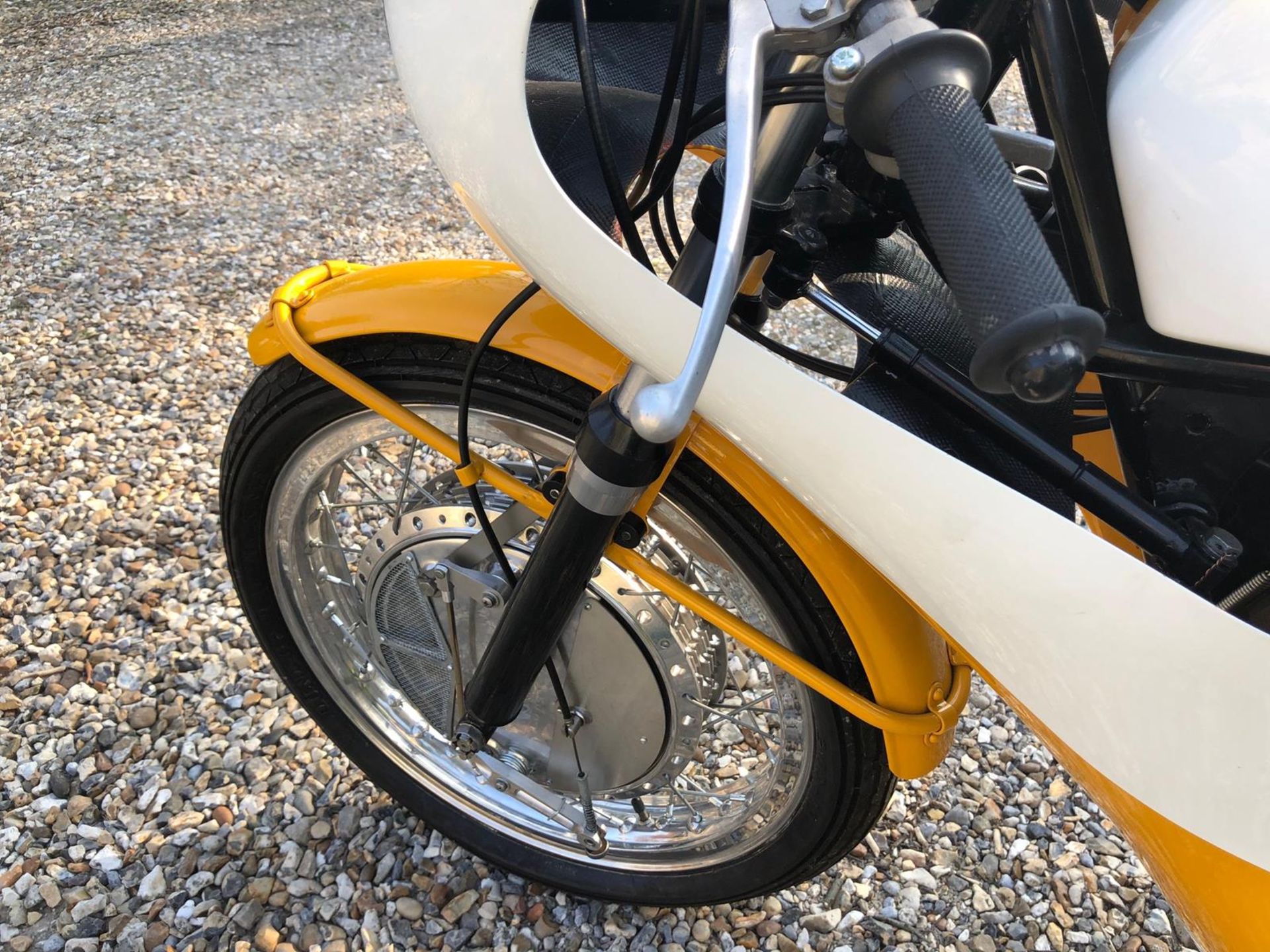 A 1969/70 Yamaha TR2B Frame number TR2 930030 White/yellow Restored Don Briggs swing arm frame - Image 8 of 9