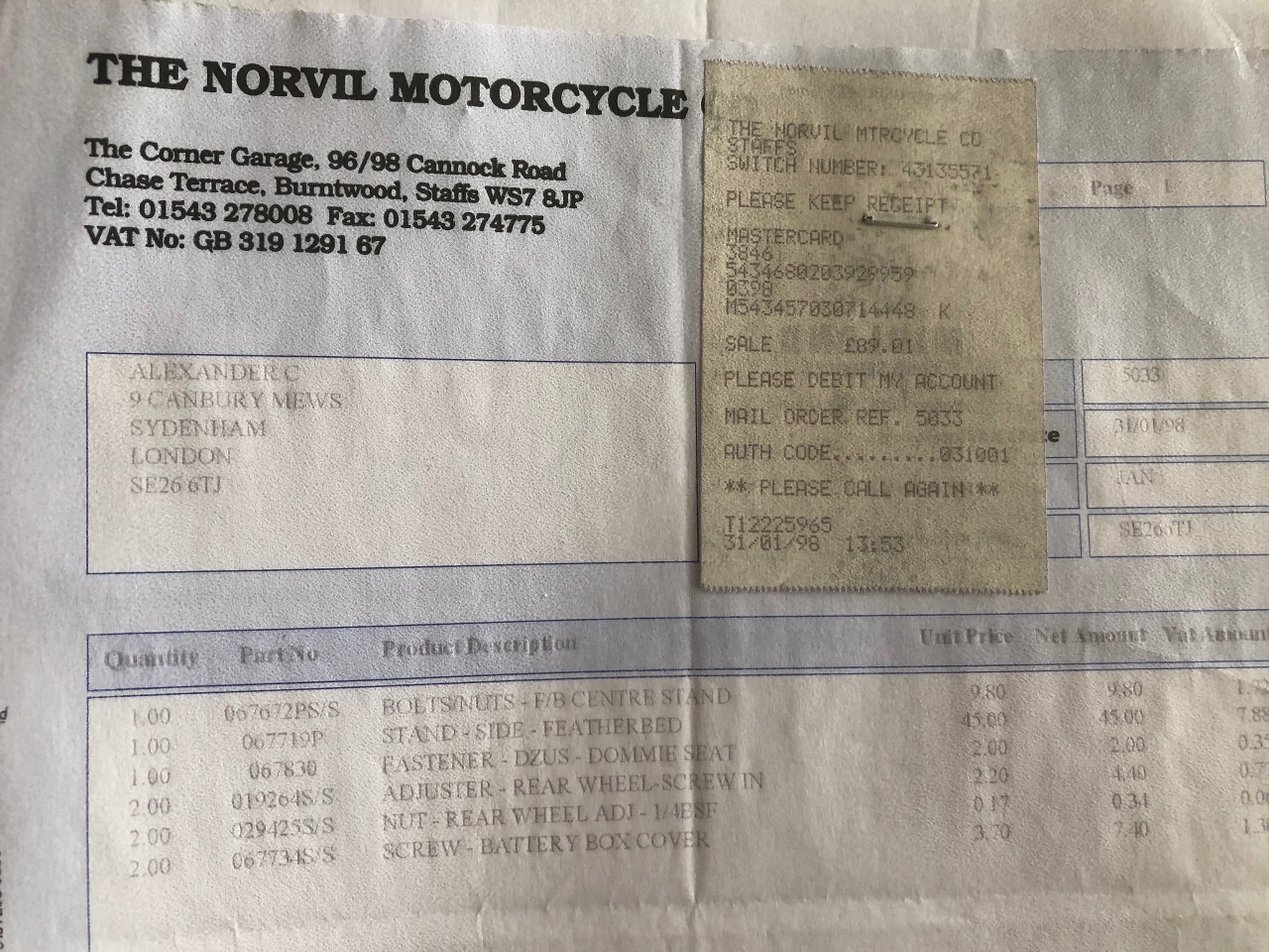 A 1961 Norton ES2 Registration number 833 LWL Frame number 93145 Engine number 93145 V5C, V5 & - Image 11 of 15
