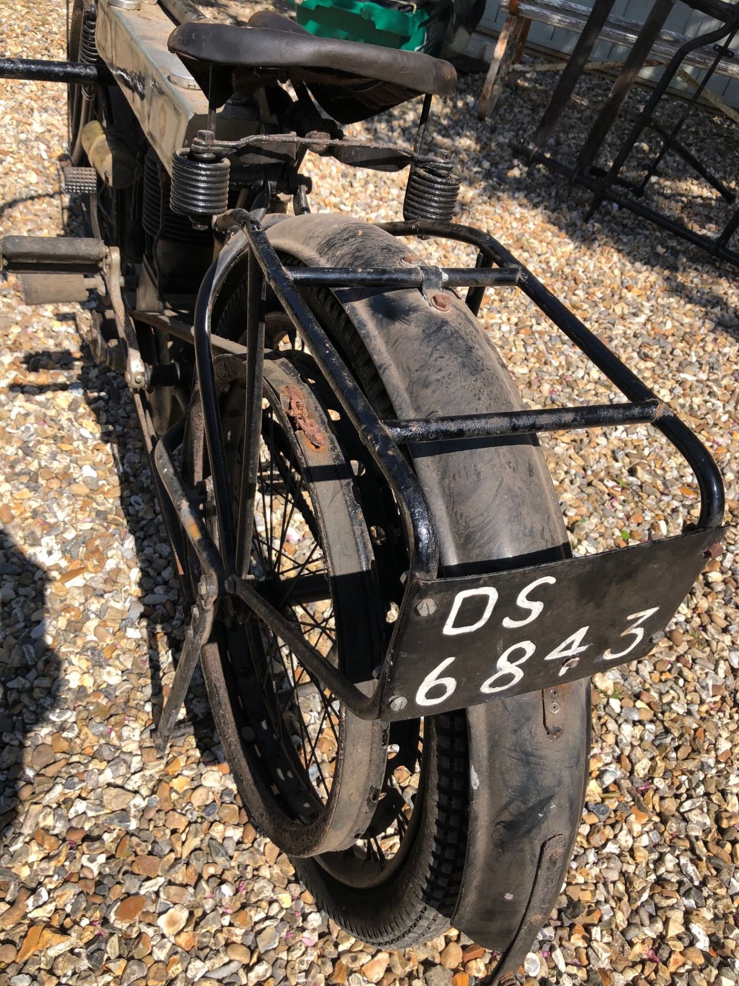 A 1911 Bradbury De Luxe Flat Tank Combination Registration number DS 6843 Wicker single chair - Image 17 of 21