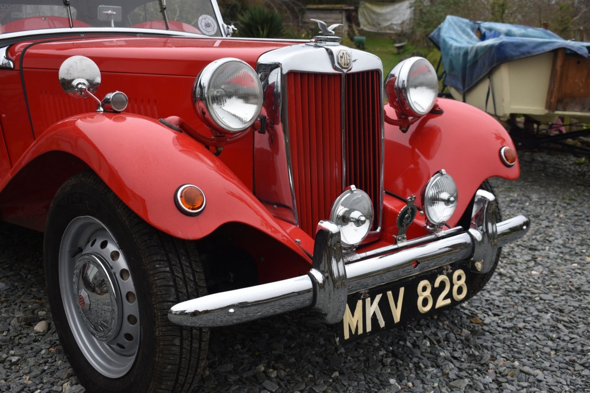 A 1953 MG TD Registration number MKV 828 Chassis number TD/28408 Engine number TD2/28446 Red with - Image 22 of 28