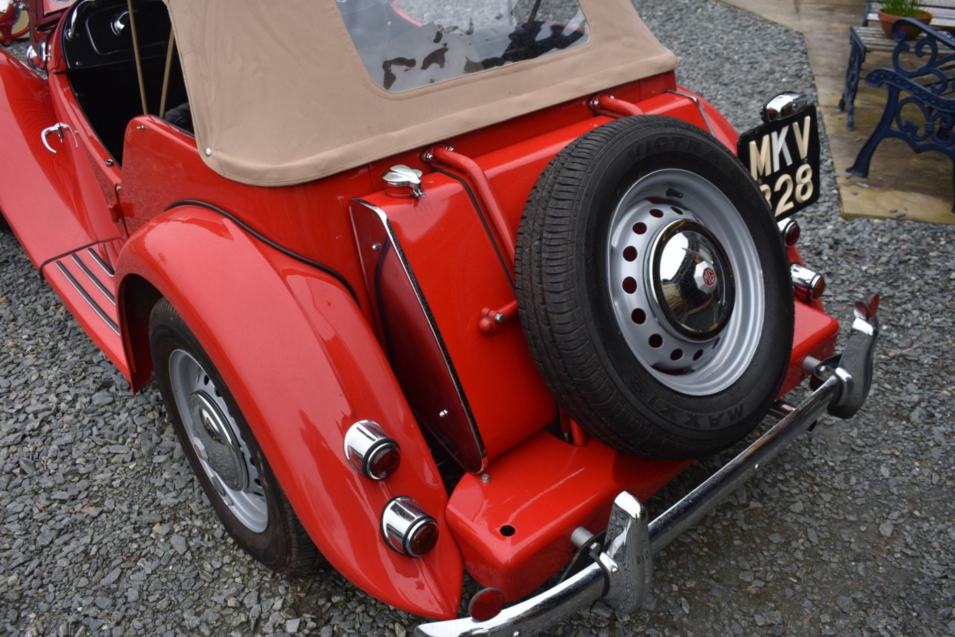 A 1953 MG TD Registration number MKV 828 Chassis number TD/28408 Engine number TD2/28446 Red with - Image 4 of 28