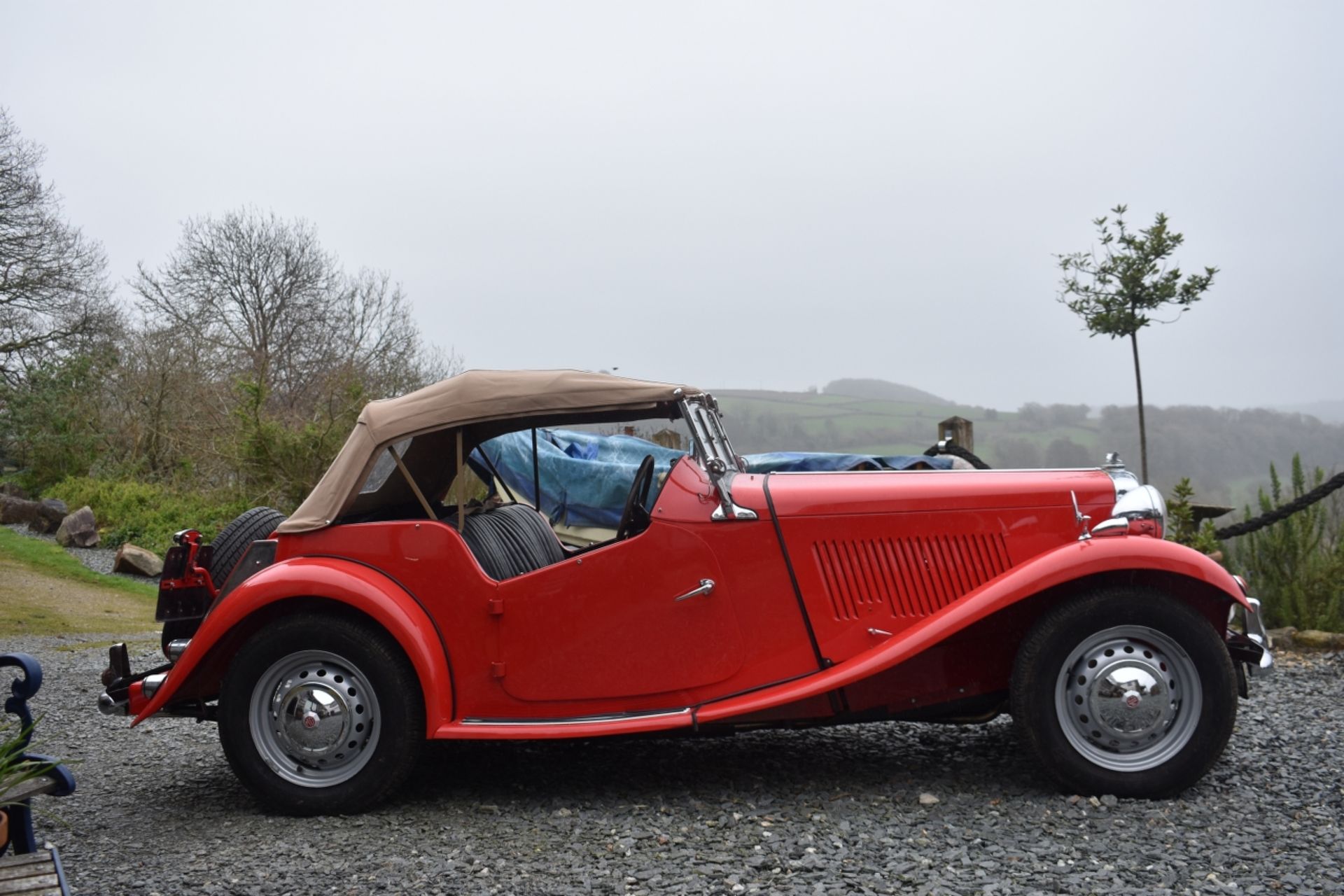 A 1953 MG TD Registration number MKV 828 Chassis number TD/28408 Engine number TD2/28446 Red with - Image 9 of 28