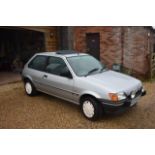 A 1990 Ford Fiesta MkIII 1600S Registration number H373 HJB V5C, MOT to February 2021 Silver with