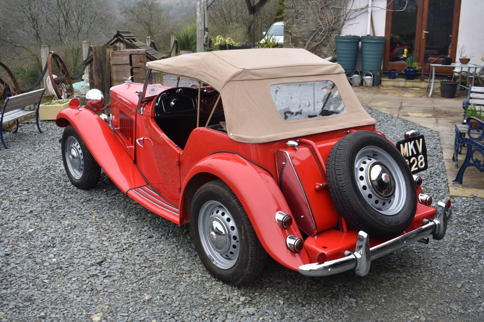 A 1953 MG TD Registration number MKV 828 Chassis number TD/28408 Engine number TD2/28446 Red with - Image 28 of 28