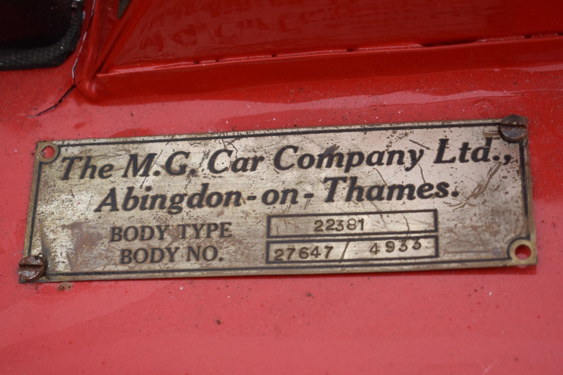 A 1953 MG TD Registration number MKV 828 Chassis number TD/28408 Engine number TD2/28446 Red with - Image 17 of 28