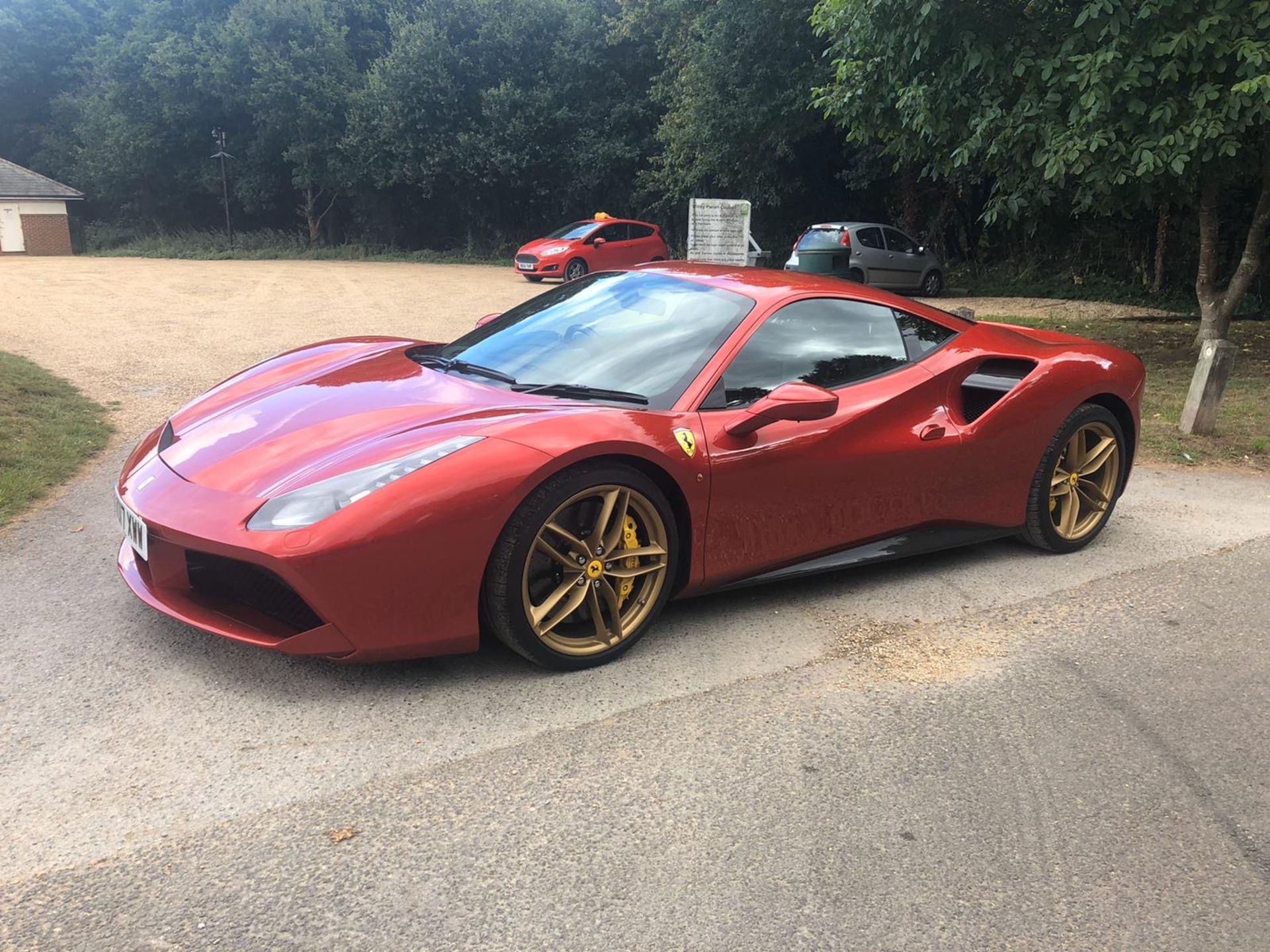 A 2017 Ferrari 488 GTB Registration number WO17 XWW Unique Rosso Fuoco 3 layer paint First MOT due