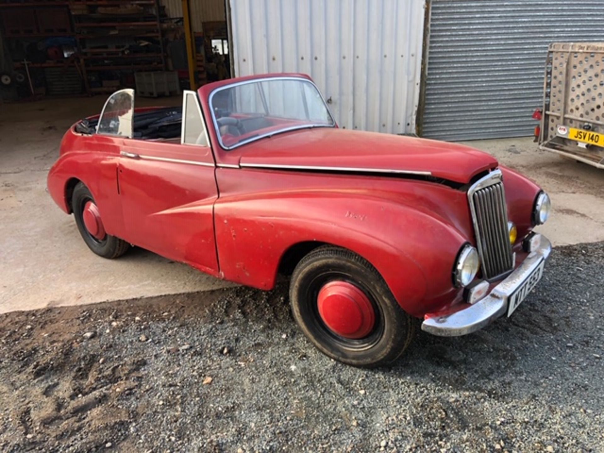 A 1950 Sunbeam-Talbot 80 Drop Head Coupe Registration number MTT 553 Red Garage stored Restoration