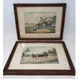 A pair of sporting prints, after Henry Alken, Tandem and Going Out, and four other pictures (6)