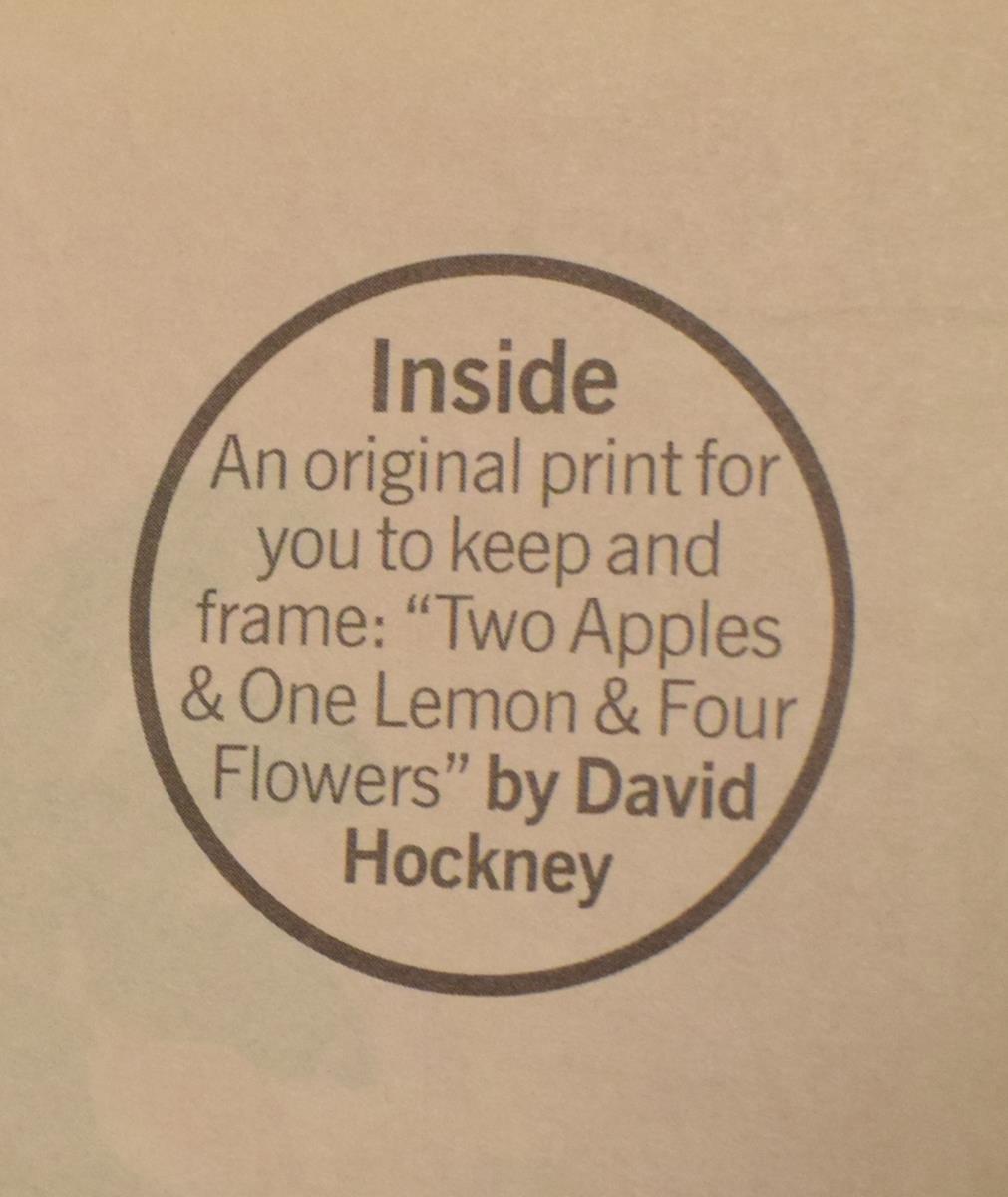 David Hockney (b. 1937), 'Two Apples & One Lemon & Four Flowers', newsprint lithograph, published by - Image 2 of 3