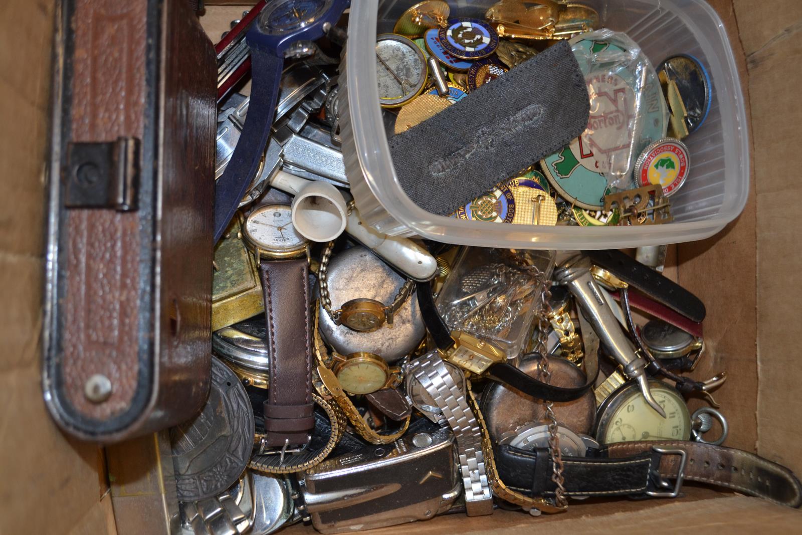 Assorted watches, various buckles, musket balls, other metal detected items and sundries (box) - Image 2 of 2