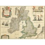 A tinted map of the British Isles, Hondius (Henricus), Magnae Britanniae Et Hiberniae Tabula, 41.5 x