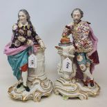 A pair of Samson porcelain figures, Shakespeare and Milton By RB Milton cracked