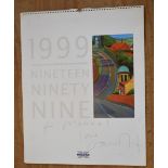 A 1999 David Hockney calendar, inscribed 'For Manuel love David', a 1995 'Little Boodge' and two