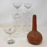 Babycham interest: A set of six slice cut glasses, nine other Babycham glasses, a Babycham in