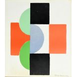 Sonia Delaunay (1885-1979), untitled composition in red, black, grey and green, colour lithograph,