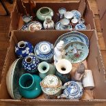 Assorted Chinese and other ceramics, some damages/loss (2 boxes)