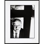 Alastair Thain (b. 1961), a portrait of David Hockney, black and white photograph, inscribed in