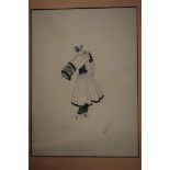 A Romain de Tirtoff (Erte) limited edition etching, of an Art Deco lady with an ermine shawl,