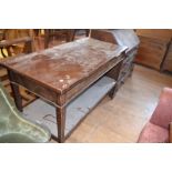 A George III style mahogany serving table, on tapering square legs with spade feet, 138 cm wide, and