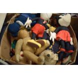 A Minnie Mouse, a Paddington bear, other bears and toys (box)