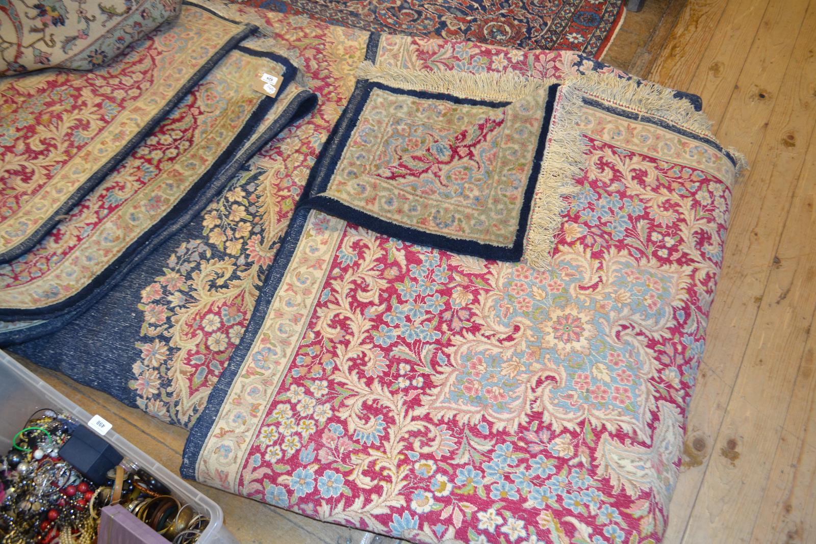 A large Persian carpet, with floral decoration on a blue ground, approx. 450 x 370 cm - Image 10 of 19
